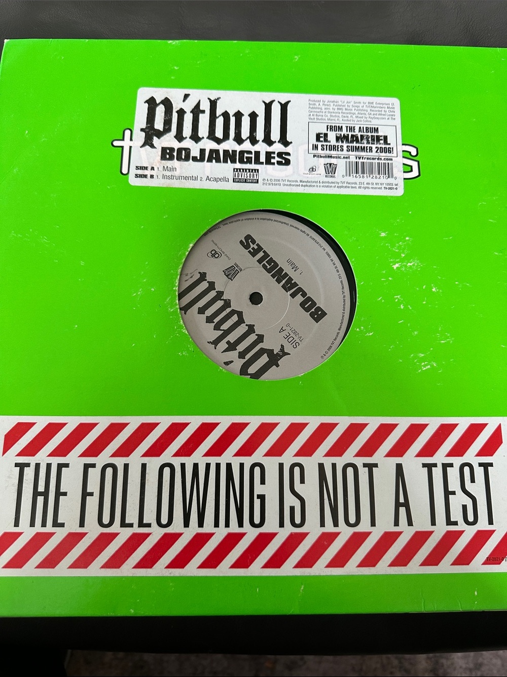 Pitbull "Bojangles" 12" Vinyl Single - Neon Green Sleeve